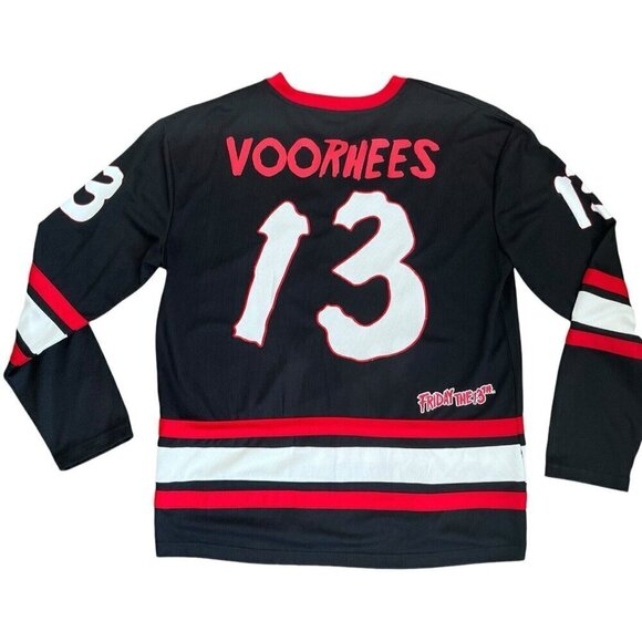 Friday The 13th Jason Voorhees Horror Movie Hockey Jersey Men Size Large Costume - Picture 2 of 13